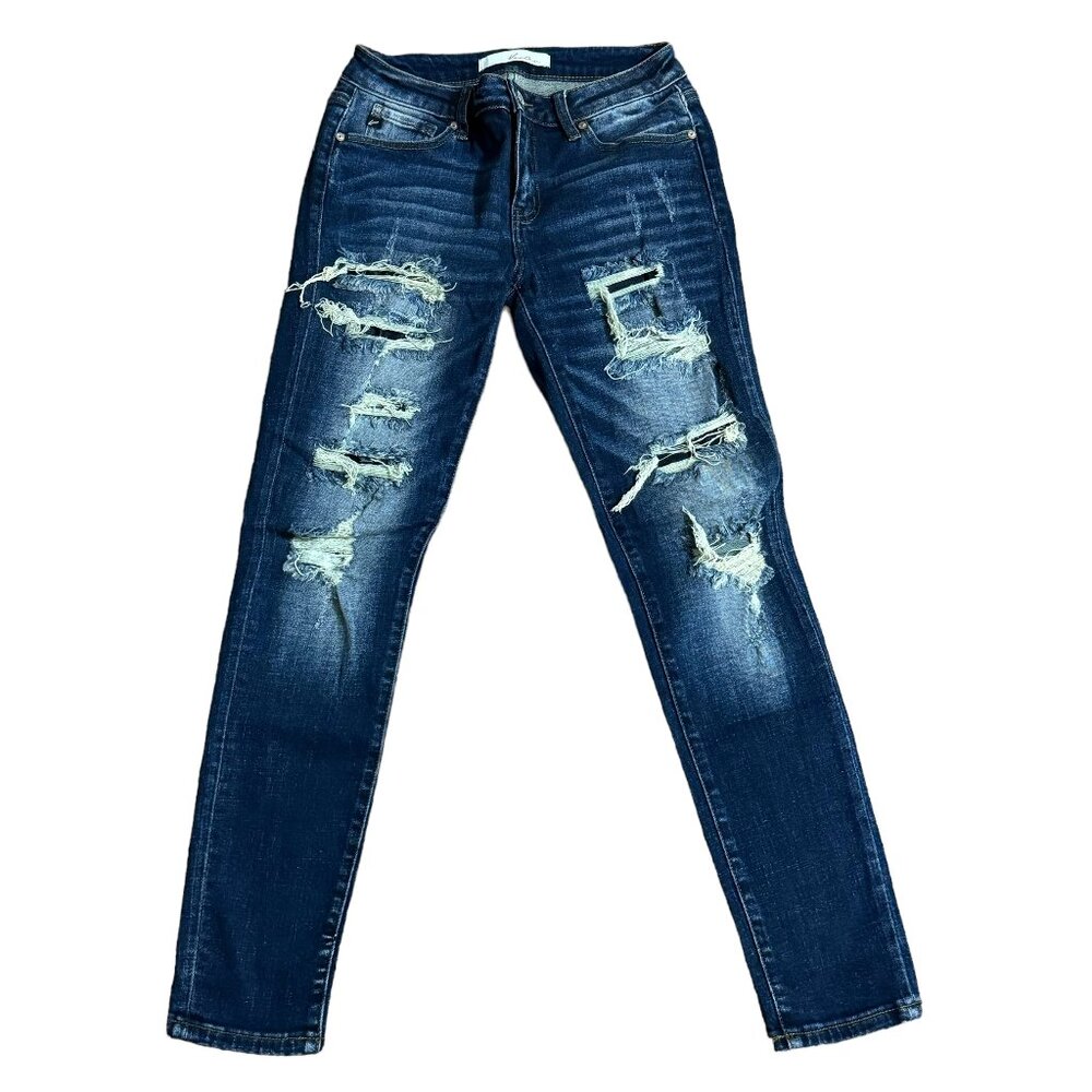 KanCan Women's Skinny Jeans - Distressed Blue